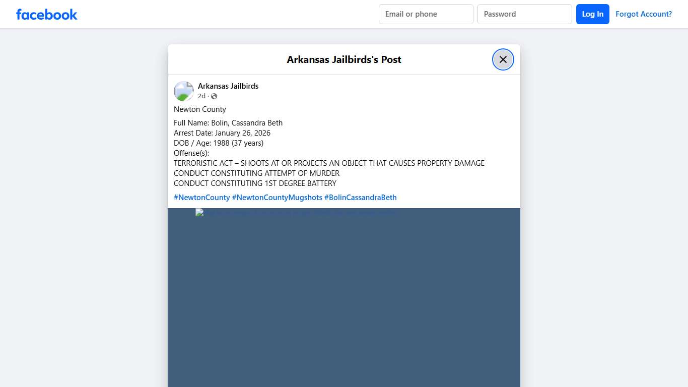 Newton County Full Name: Bolin,... - Arkansas Jailbirds Facebook